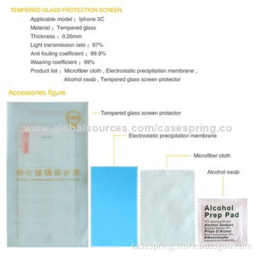 Tempered-glass Screen Protectors for iPhone 5c, Easy to Install